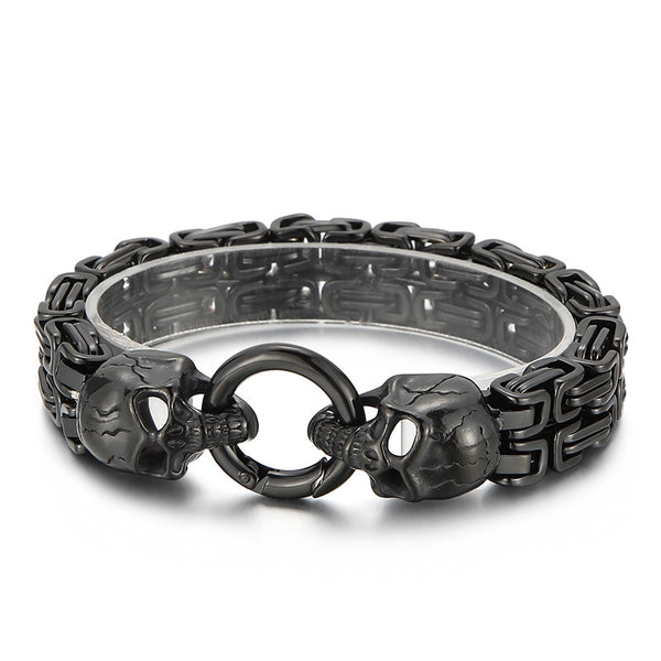 Pulsera de Acero Titanio para Hombre con Patrón de Calavera - Image 6