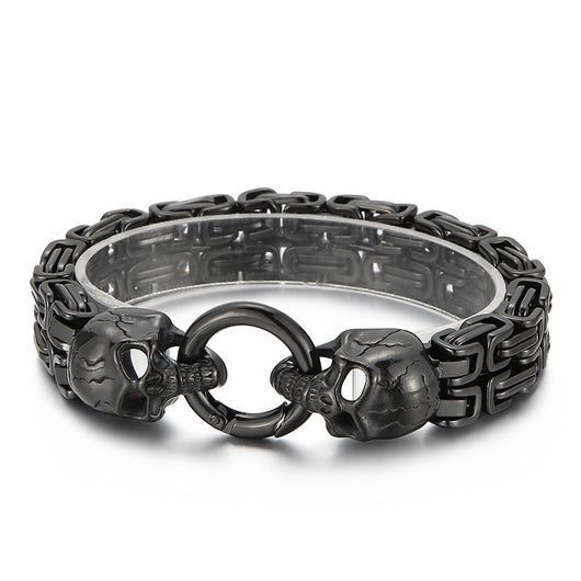 Pulsera de Acero Titanio para Hombre con Patrón de Calavera - Image 6