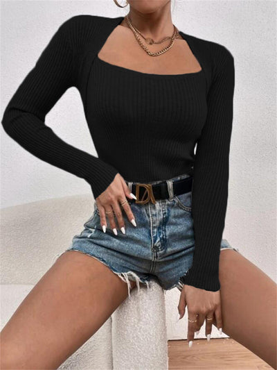 Blusa Ajustada de Punto Manga Larga para Mujer - Image 23
