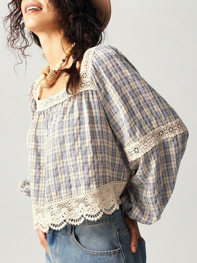 Blusa de Encaje Patchwork para Mujer - Image 24