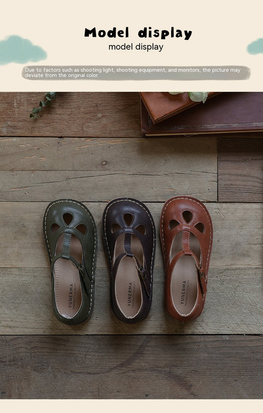 Zapatos de Cuero Calados con Velcro para Bebés - Image 10