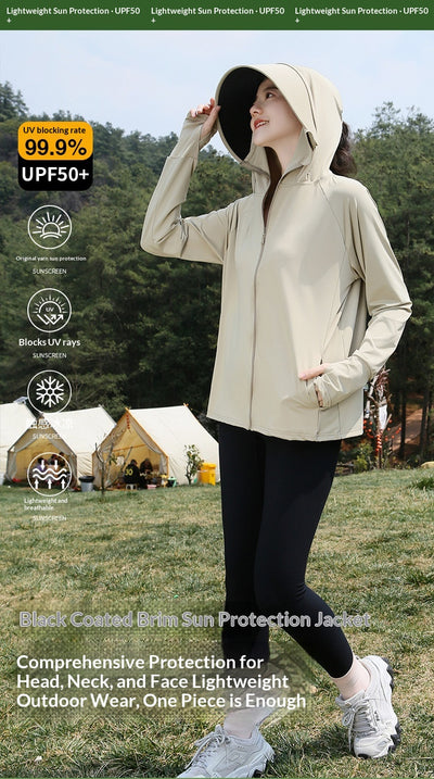 Ropa de Protección Solar Tipo Ice Silk con Ala Ancha para Mujer - Image 8