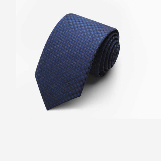 Corbata Azul Marino Degradado Cuadros 7cm - Elegancia Casual para Negocios - Image 6