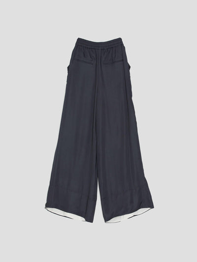 Pantalones Anchos de Pierna Suelta para Mujer - Diseño Combinado en Seda Casual - Image 10