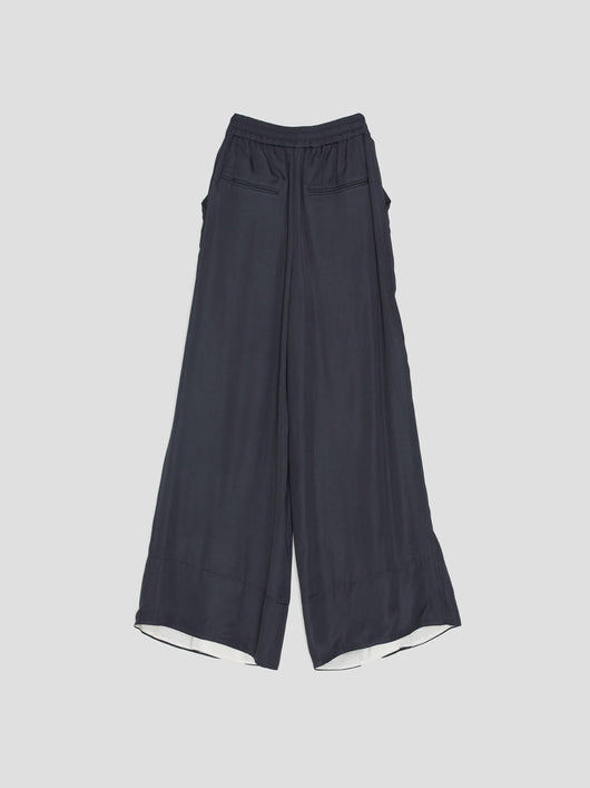 Pantalones Anchos de Pierna Suelta para Mujer - Diseño Combinado en Seda Casual - Image 10