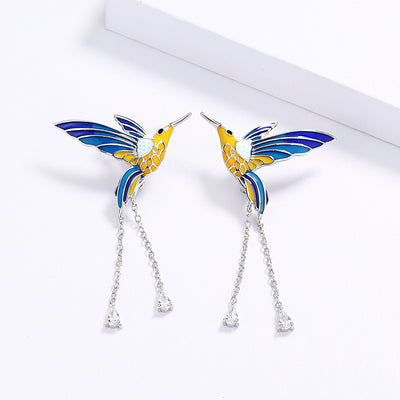 Aretes Colibrí Resina Epoxi Estilo Country - Diseño Animal para Mujer - Image 10