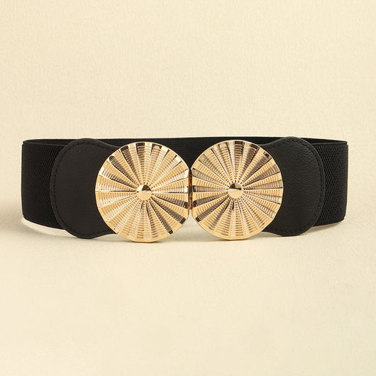 Cinturón Elástico Ancho para Mujer con Hebilla Metálica Circular - Image 8