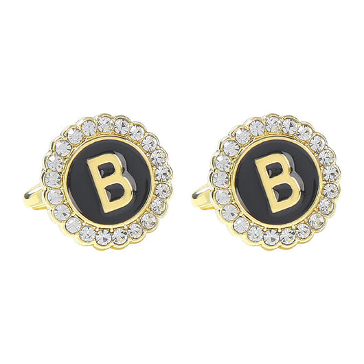 Gemelos Franceses de Diamante Redondo con 26 Letras para Hombre - Image 7