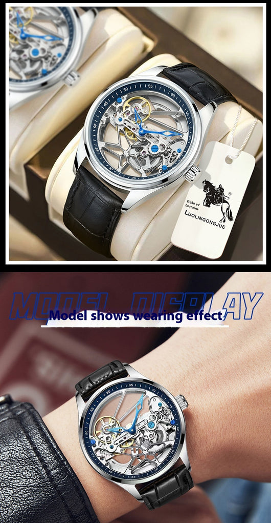 Reloj Mecánico Automático de Cristal Doble - Image 14