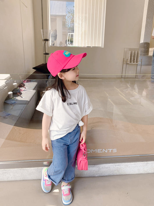 Playera Infantil de Algodón con Letras - Manga Corta Blanca - Image 9