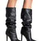 Botas Altas Over The Knee con Tacón Cuña y Punta Afilada - Diseño Textura Lychee