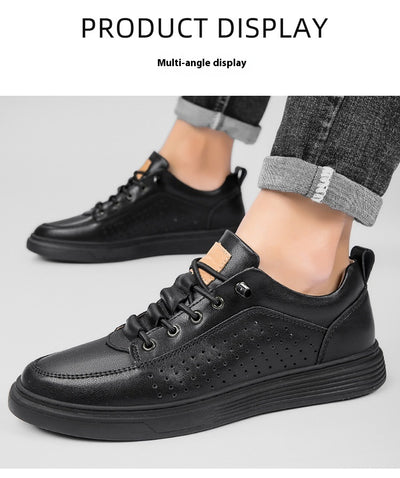 Zapatos Skateboard Cuero Talla Grande Estilo Retro Punching Confort Suave - Image 11