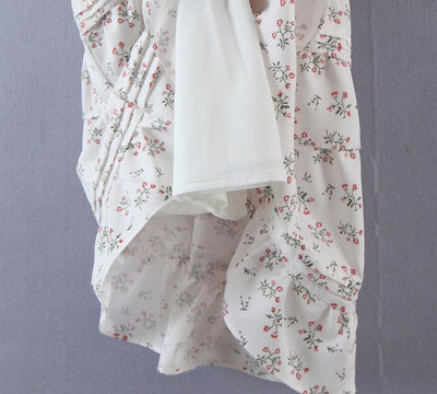 Vestido Estampado Especiado con Mangas Abullonadas y Cordones - Image 3