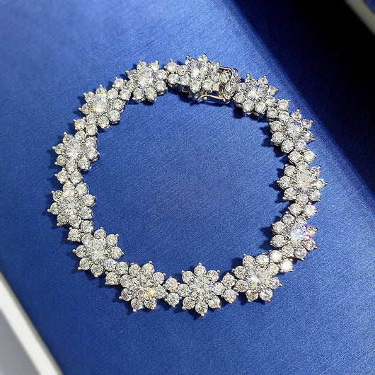 Pulsera de Plata S925 con Diamante Artificial Girasol Incrustado - Image 5