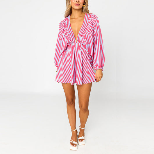 Jumpsuit Holgado con Escote en V y Piernas Anchas