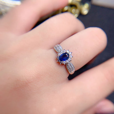 Anillo de Zafiro Natural con Gemas de Diamante Coloreado - Image 6