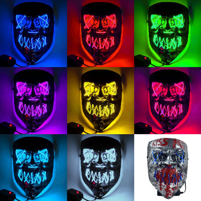 Máscara LED Fría para Halloween - Accesorio de Terror Profesional - Image 15