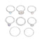 Colorful Stone Metalic Finger Rings Joint Combination Rings For Women Girl Rings Blanco K