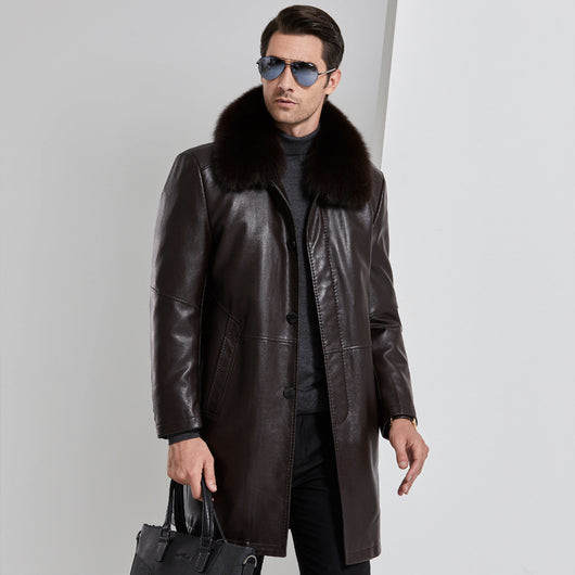 Abrigo de Piel Sintética para Hombre Adulto Mayor - Image 7