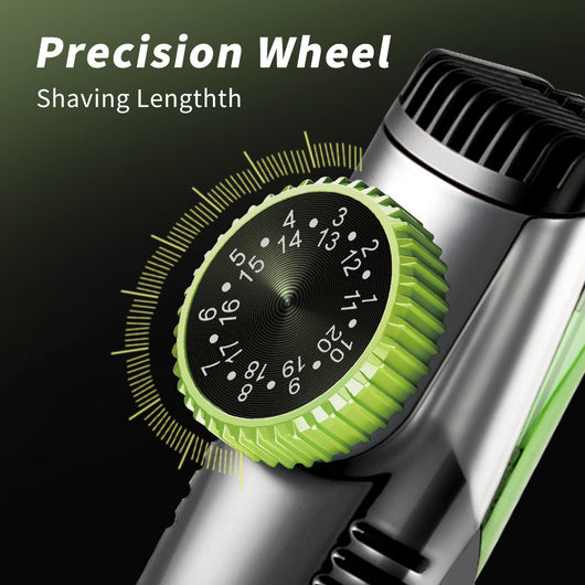 Rechargeable black and blue hair clipper kit with two guide combs, cleaning brush, USB cable, and black storage pouch. - Image 2