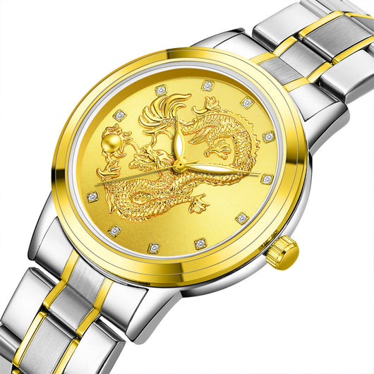 Reloj Dragon Dorado Acero Inoxidable Cuarzo - Image 7