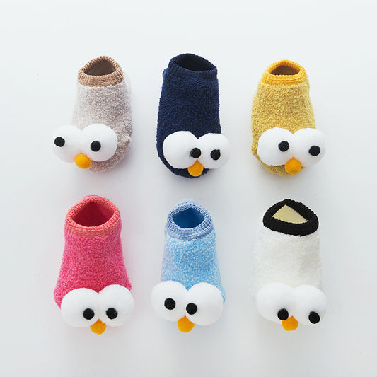 Calcetines Náuticos Antideslizantes con Diseño de Ojos Grandes para Niños