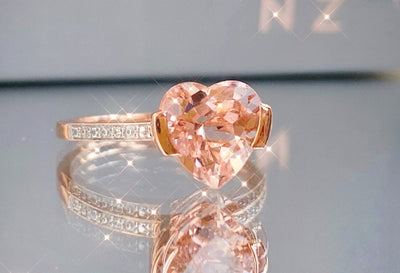 Anillo de Corazón Morganita para Mujer en Oro Rosa 18K - Image 7