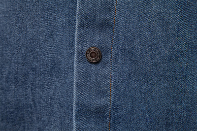 Camisa de Algodón Puro Lavada Manga Larga Color Sólido - Image 16