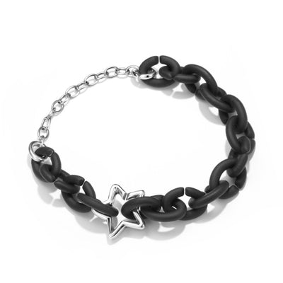 Pulsera de Plata 925 con Estrella Negra y Cuentas - Diseño DIY para Niñas - Image 5