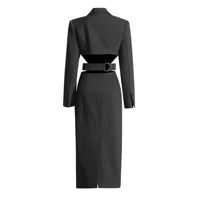 Blazer Elegante con Diseño Midriff para Mujer - Traje Ejecutivo Otoño - Image 20
