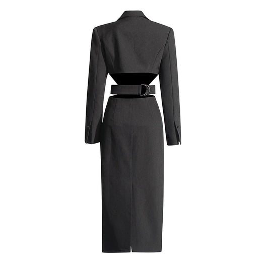 Blazer Elegante con Diseño Midriff para Mujer - Traje Ejecutivo Otoño - Image 20