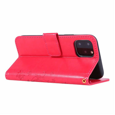 Funda Protectora de Cuero con Mariposas Grabadas - Cartera Abatible para Teléfono - Image 10