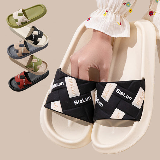 Pantuflas de Bloques de Color para Parejas - Cómodas Zapatillas de Casa con Suela Antideslizante