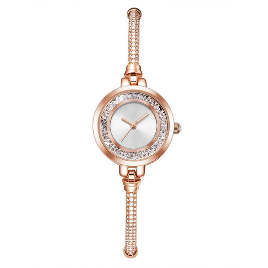 Reloj Pulsera Mujer Correa Delgada Rhinestone Efecto Arena Movible Ajustable - Image 4