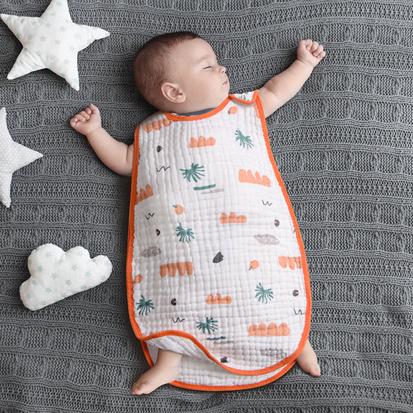 Saco de Dormir Infantil de Gasa de Algodón sin Mangas