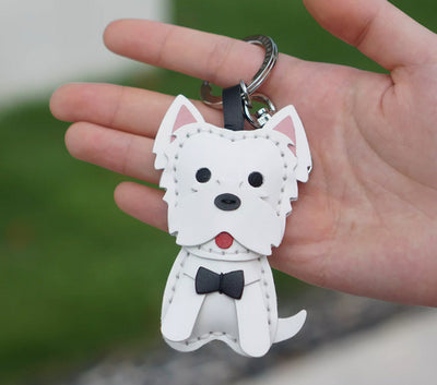 Llavero West Highland White Terrier en Cuero - Accesorio Zodíaco para Bolso - Image 6