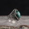 Anillo Retro de Circón Azul Marino - Diseño Europeo Elegante