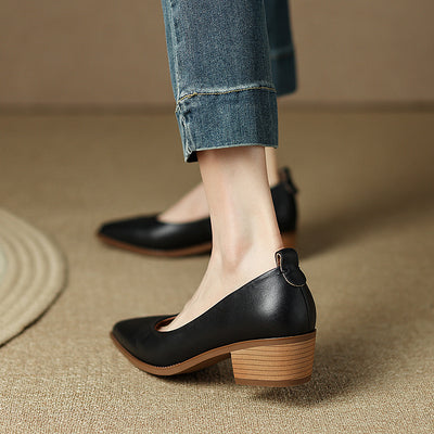 Tacones Bajos de Piel de Oveja para Mujer - Image 13