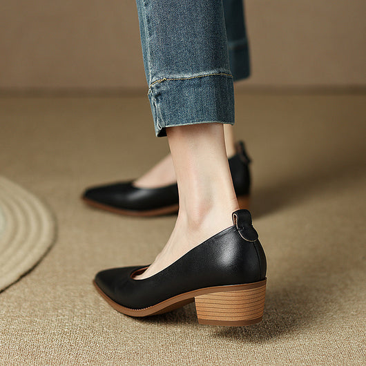 Tacones Bajos de Piel de Oveja para Mujer - Image 13