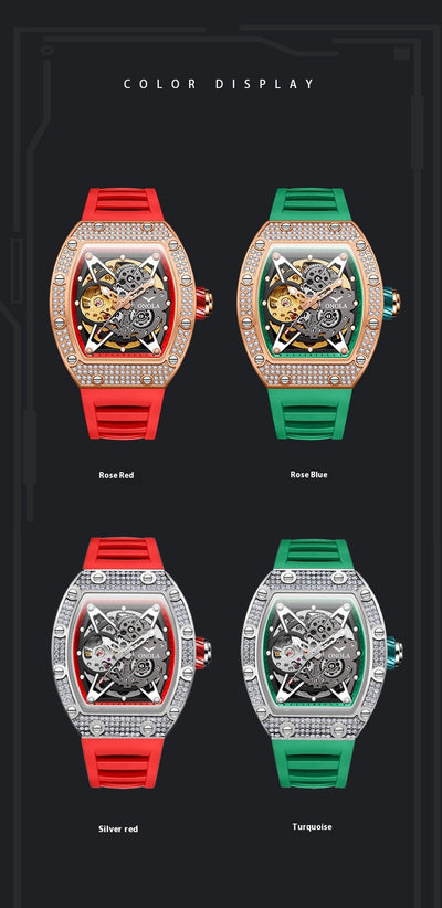 Reloj Automático Mecánico para Hombre con Cristales Engastados - Image 13