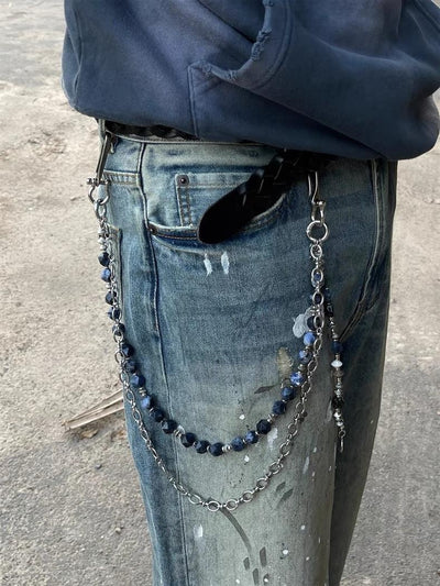Pantalón Cargo Multifuncional con Cadena de Cintura y Cierre Combinado - Image 36