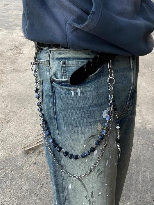 Pantalón Cargo Multifuncional con Cadena de Cintura y Cierre Combinado - Image 36