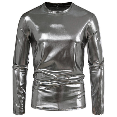 Camiseta de Manga Larga Brillante para Hombre - Base Layer de Moda - Image 2