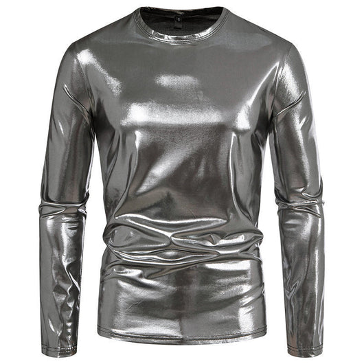 Camiseta de Manga Larga Brillante para Hombre - Base Layer de Moda - Image 2