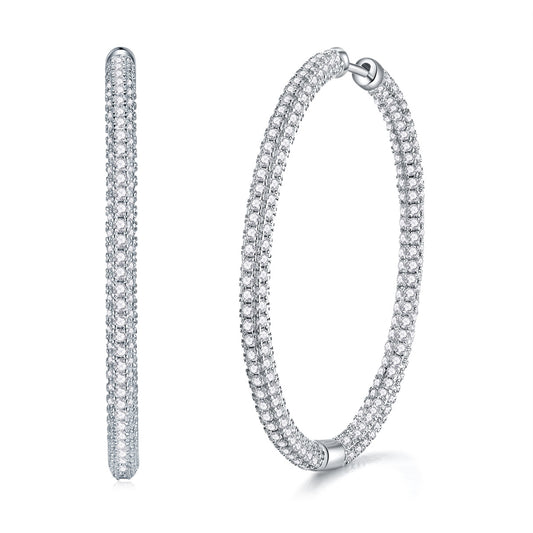 Aretes de Plata S925 con Piedra Mosang Efecto Degradado - Image 2