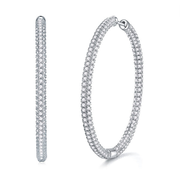 Aretes de Plata S925 con Piedra Mosang Efecto Degradado