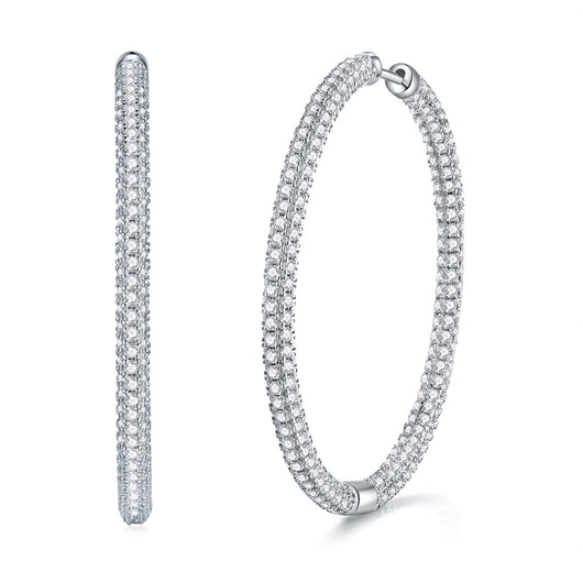 Aretes de Plata S925 con Piedra Mosang Efecto Degradado - Image 2