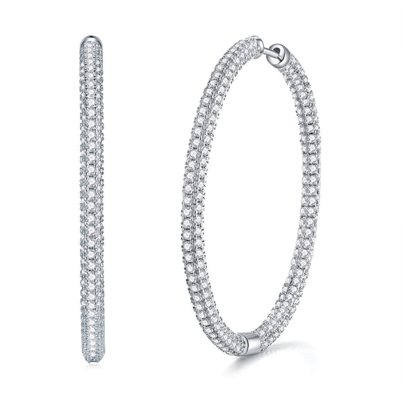 Aretes de Plata S925 con Piedra Mosang Efecto Degradado