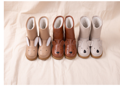 Botas de Nieve para Niños con Diseño de Animales - Cuero Genuino - Image 2