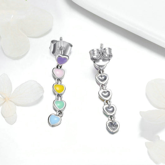Aretes de Corazón Arcoíris Hipoalergénicos - Image 10